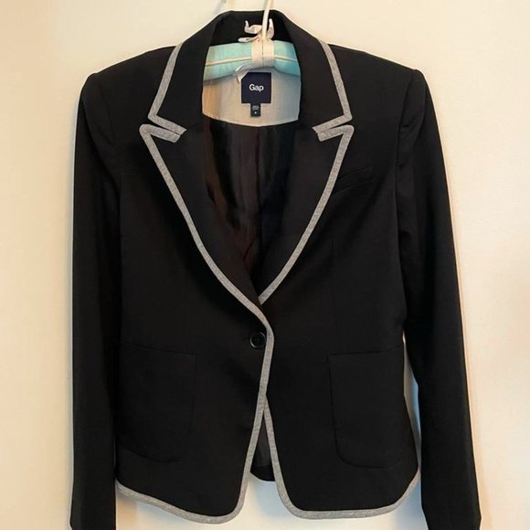 Black Blazer with Grey Trim by the Gap - Picture 1 of 7
